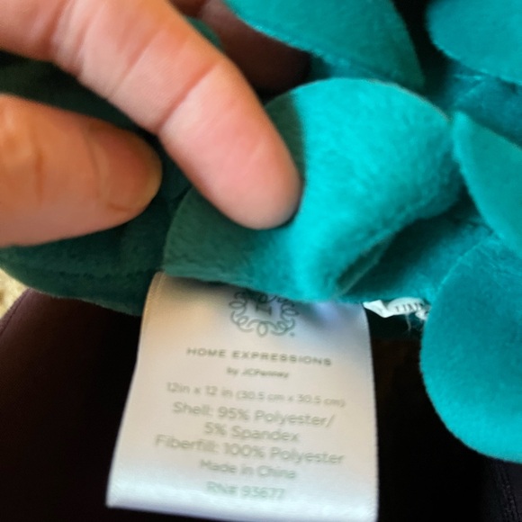 Home Expression  Teal Petal Accent Pillow -  3 for 15 Sale - Picture 5 of 6